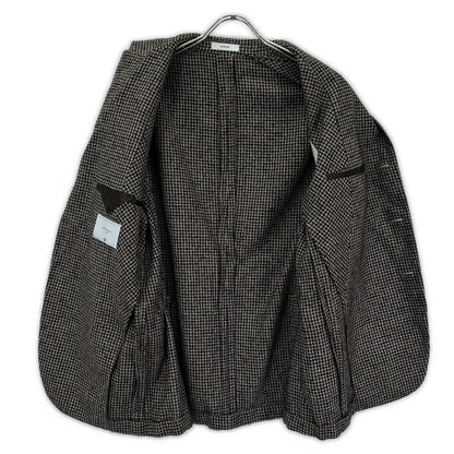 BOGLIOLI Brown DOVER Wool Silk Houndstooth Blazer Size 50