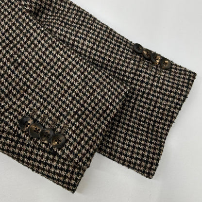 BOGLIOLI Brown DOVER Wool Silk Houndstooth Blazer Size 50