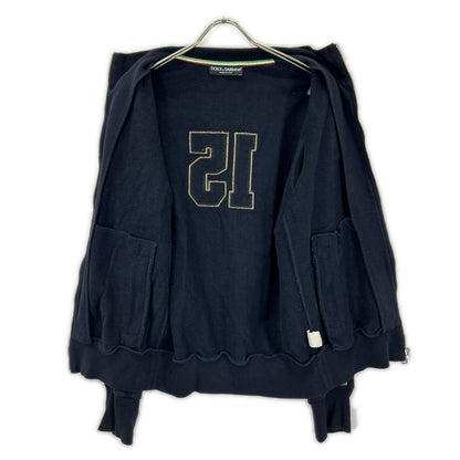 DOLCE&GABBANA Navy Cotton Emblem Patch Track Jacket Size 48