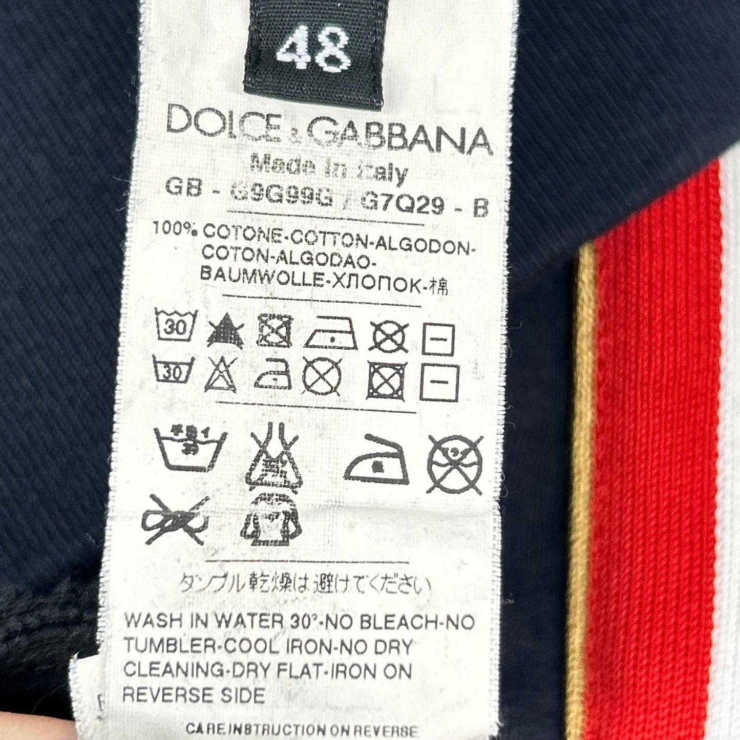 DOLCE&GABBANA Navy Cotton Emblem Patch Track Jacket Size 48
