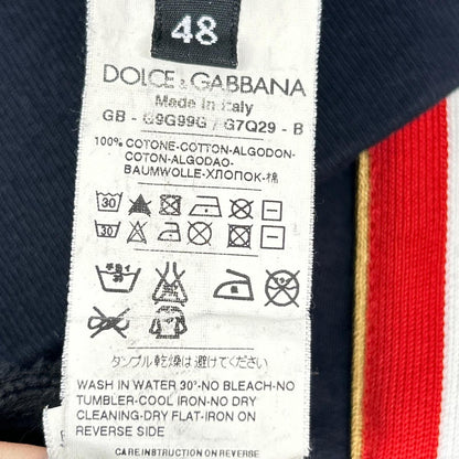 DOLCE&GABBANA Navy Cotton Emblem Patch Track Jacket Size 48