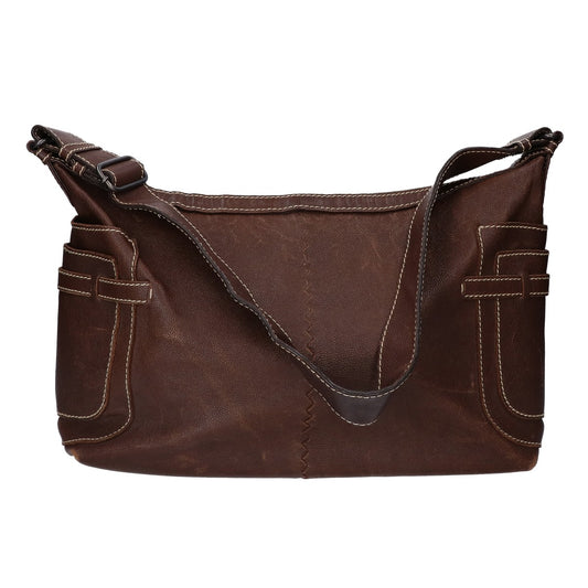 BOTTEGA VENETA 179335 Leather Shoulder Bag Dark Brown