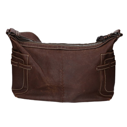 BOTTEGA VENETA 179335 Leather Shoulder Bag Dark Brown