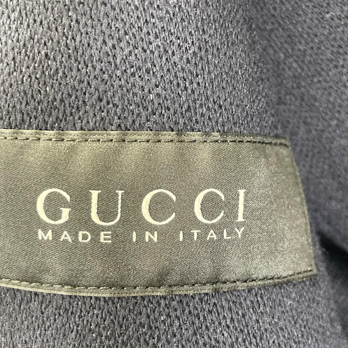 GUCCI Hooded Suede Trim Double Wool Coat Black Size 46