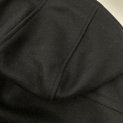 GUCCI Hooded Suede Trim Double Wool Coat Black Size 46