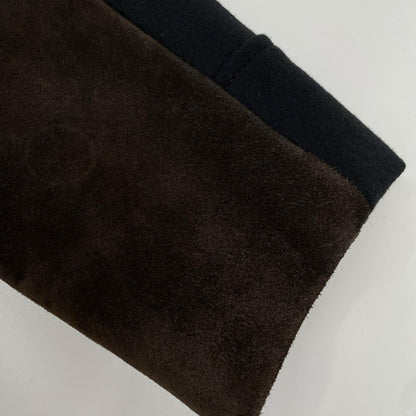 GUCCI Hooded Suede Trim Double Wool Coat Black Size 46