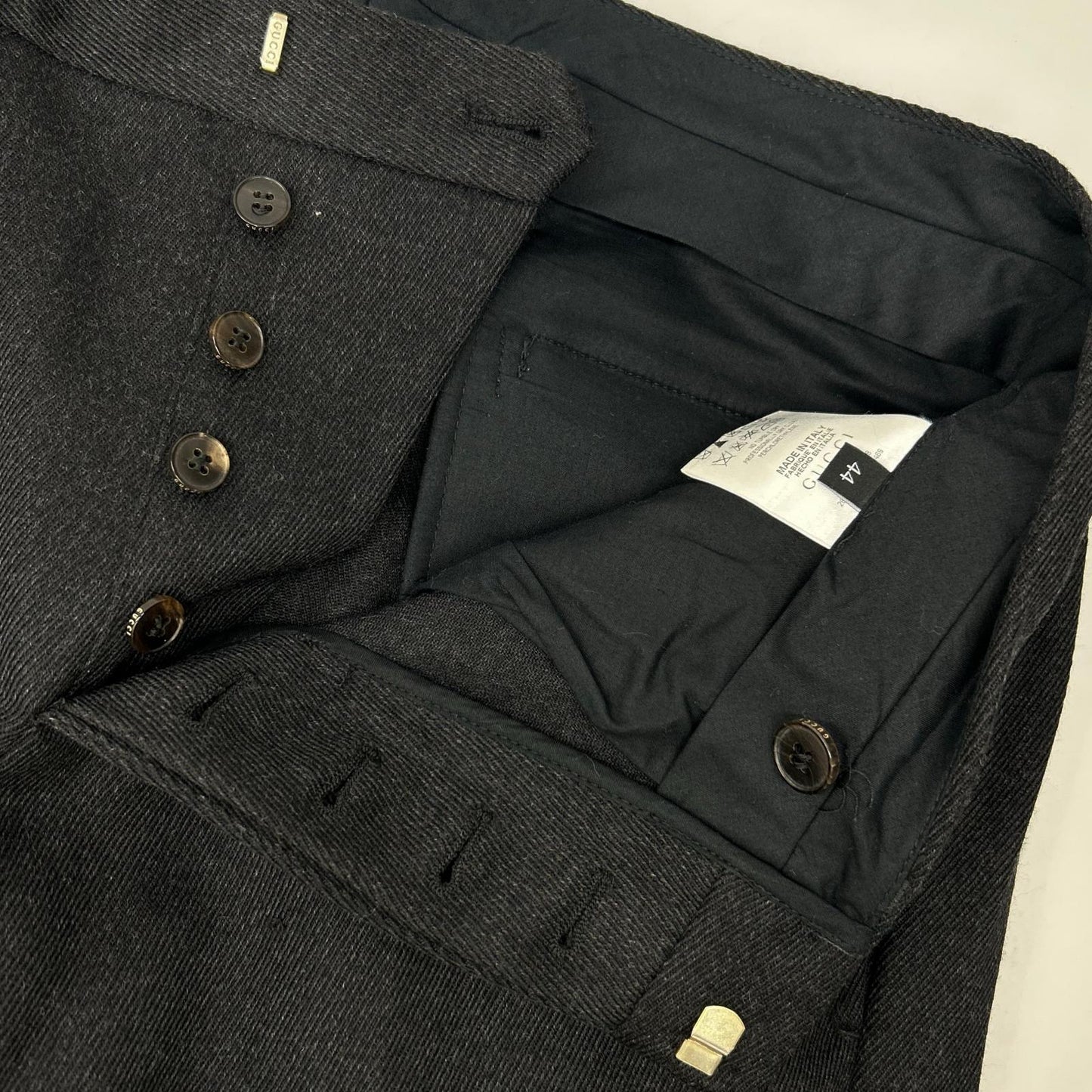 GUCCI Black Wool Dress Pants Size 44