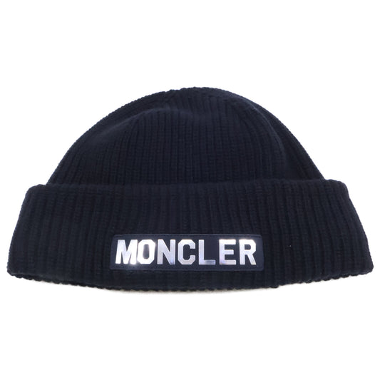 MONCLER Wool Knit Cap Black Size ONE SIZE