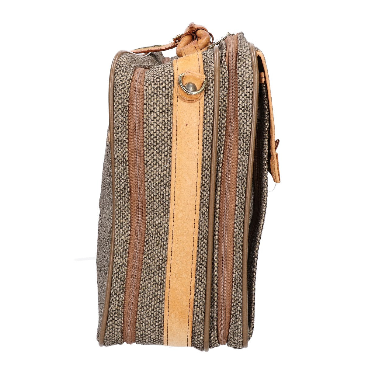 hartmann Tweed Leather Briefcase Beige