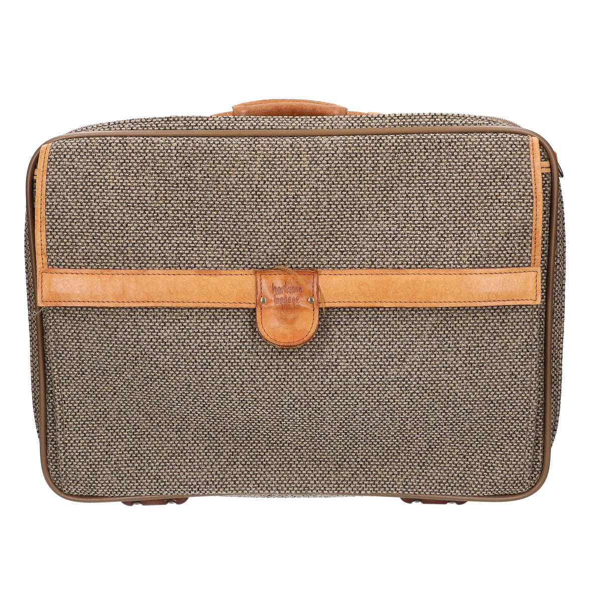 hartmann Tweed Leather Briefcase Beige
