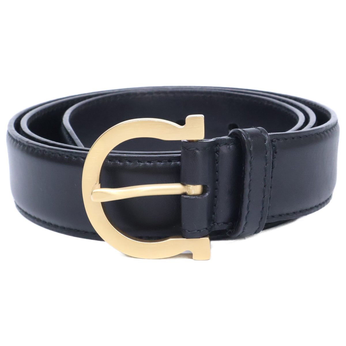 SalvatoreFerragamo Gancini Buckle Leather Belt Size 34