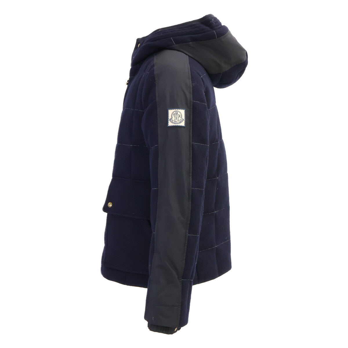 MONCLER GAMME BLEU Fur Hooded Down Jacket Navy Size 1