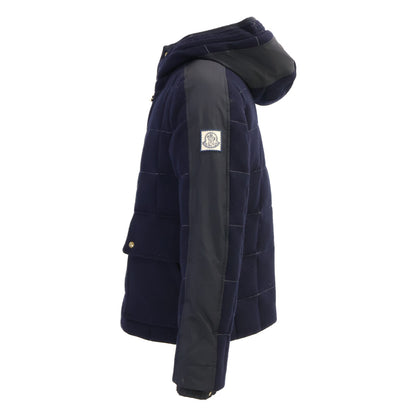 MONCLER GAMME BLEU Fur Hooded Down Jacket Navy Size 1