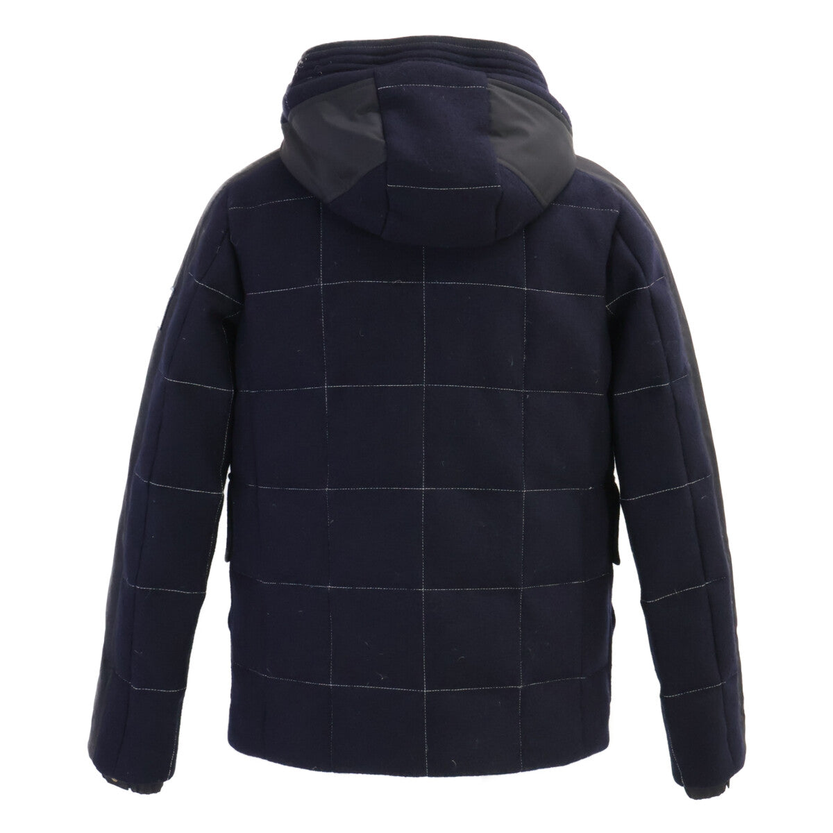 MONCLER GAMME BLEU Fur Hooded Down Jacket Navy Size 1
