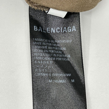 BALENCIAGA 2021 612966 Logo Cotton T-Shirt Beige Size M