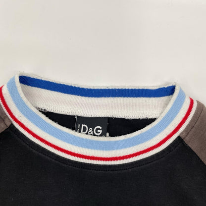DOLCE&GABBANA Black Logo Print Raglan T-Shirt Size M