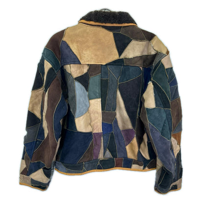 BONBEC Patchwork Mouton Jacket Brown Size M