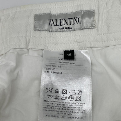 VALENTINO White Camo Bermuda Cotton Pants Size 46