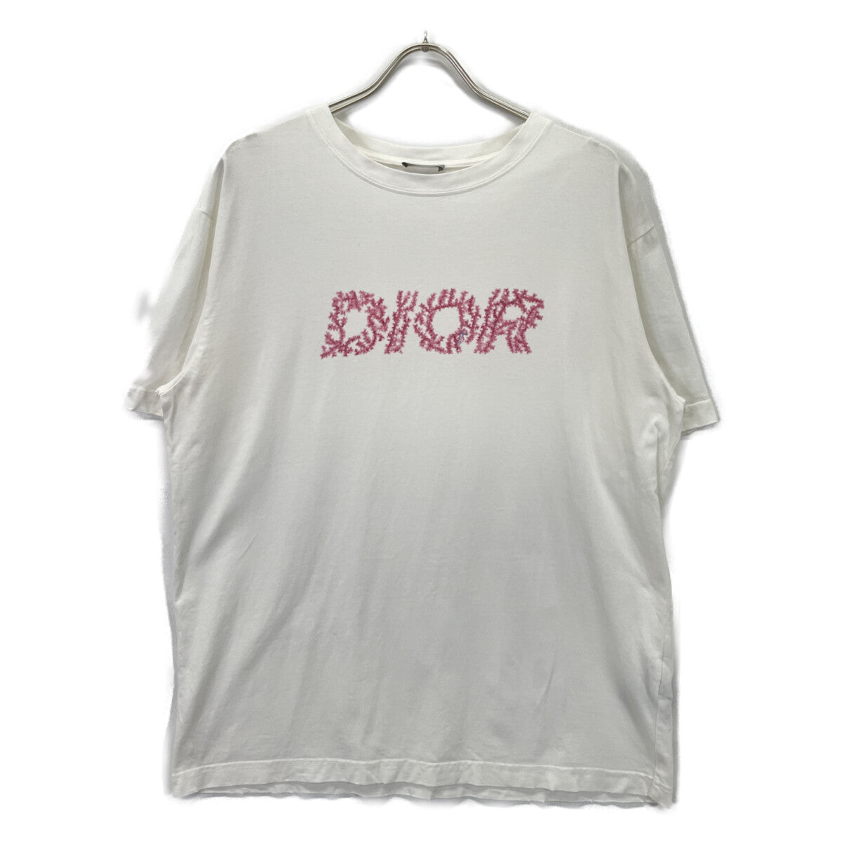 DIOR SS24 White/Pink Logo Cotton T-Shirt Size L