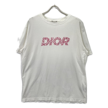 DIOR SS24 White/Pink Logo Cotton T-Shirt Size L