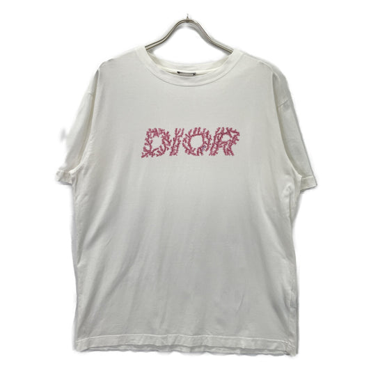 DIOR SS24 White/Pink Logo Cotton T-Shirt Size L