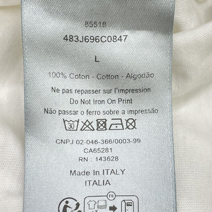 DIOR SS24 White/Pink Logo Cotton T-Shirt Size L