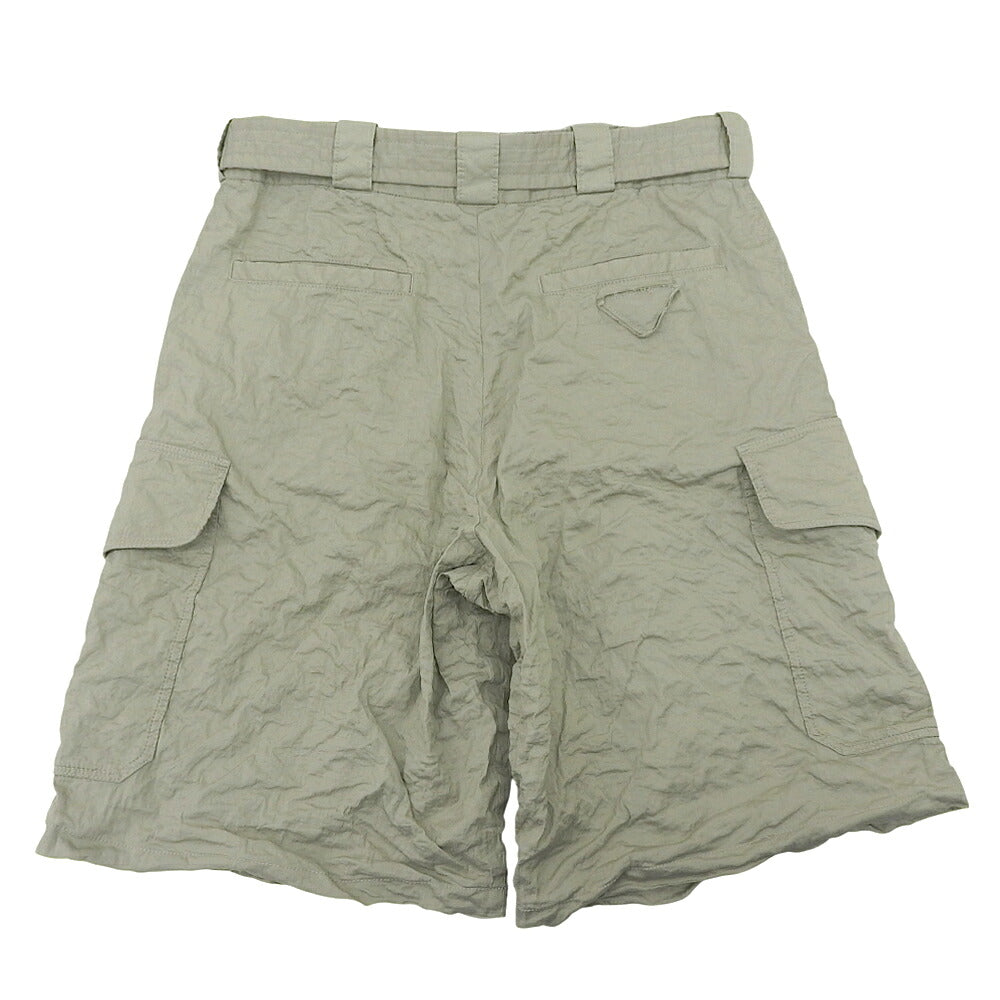 PRADA 24SS Khaki Stretch Cotton Bermuda Shorts Size S