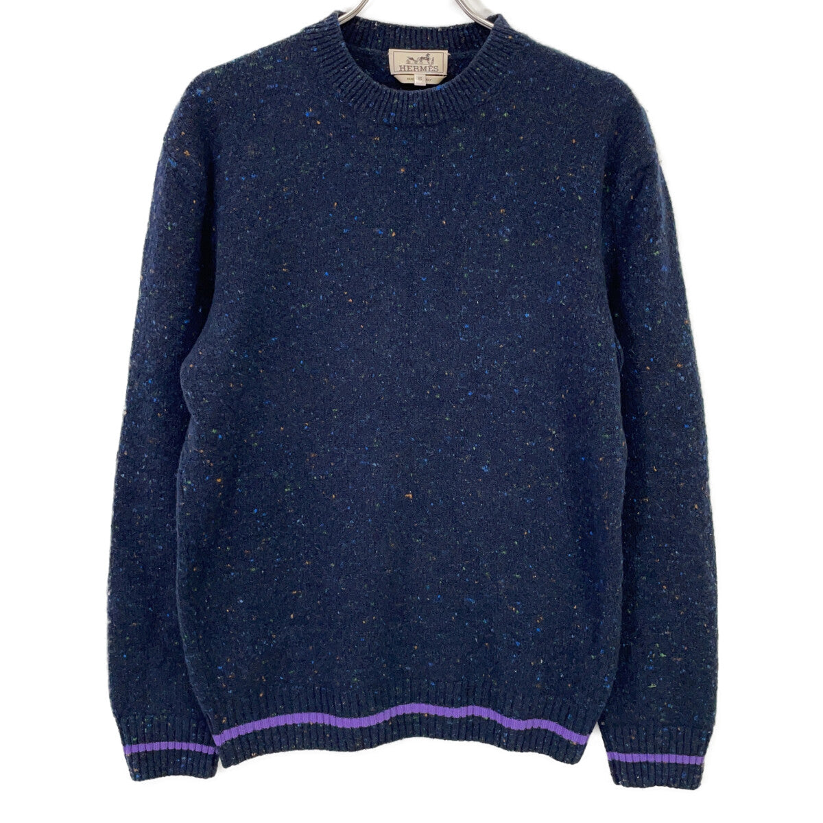 HERMES Navy Cashmere Blend Knit Sweater Size XS