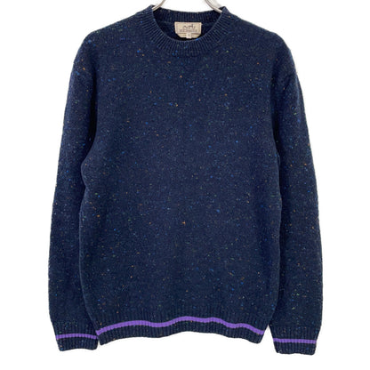 HERMES Navy Cashmere Blend Knit Sweater Size XS