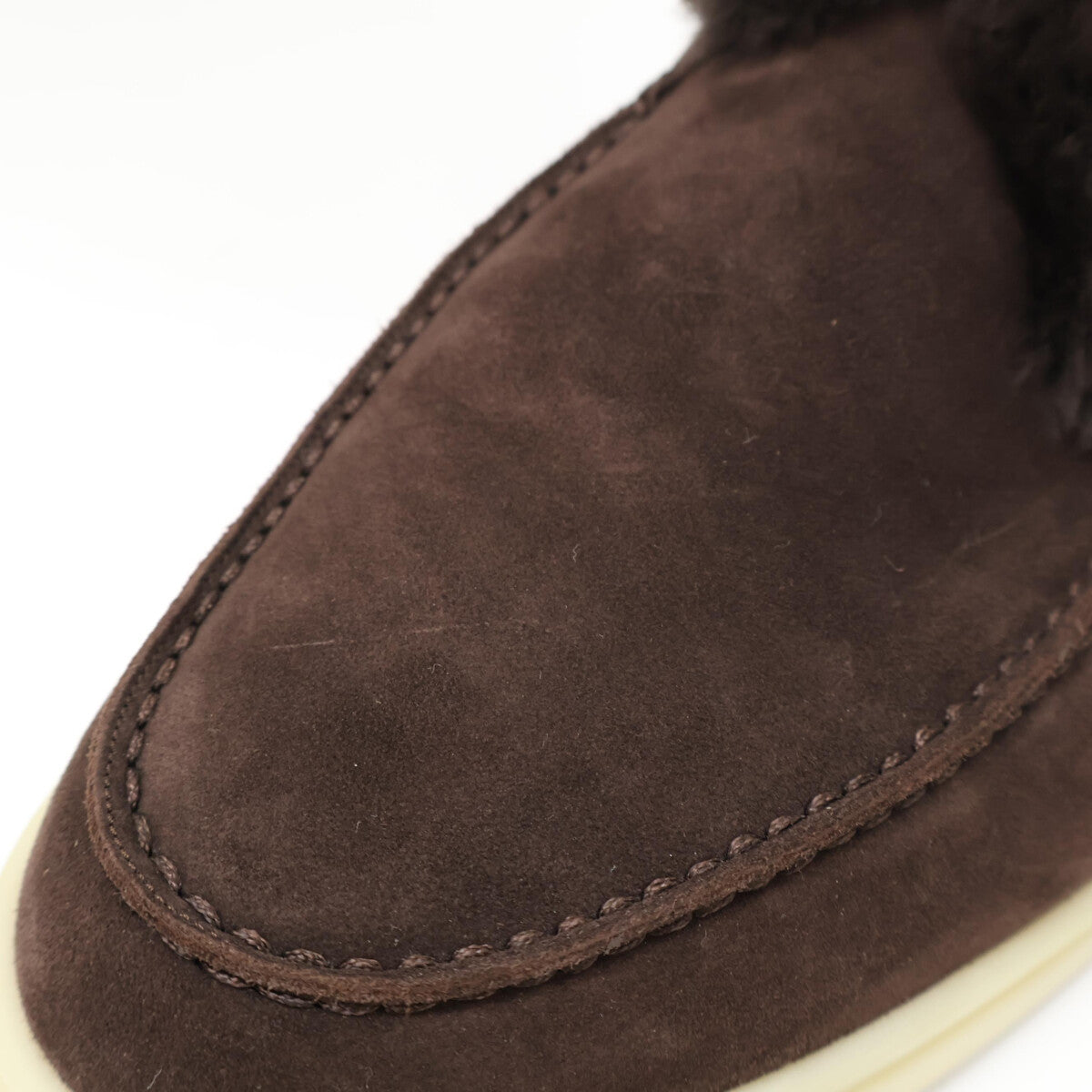 Loro Piana Mouton Leather Boa Chukka Dark Brown Boots Size EU 43