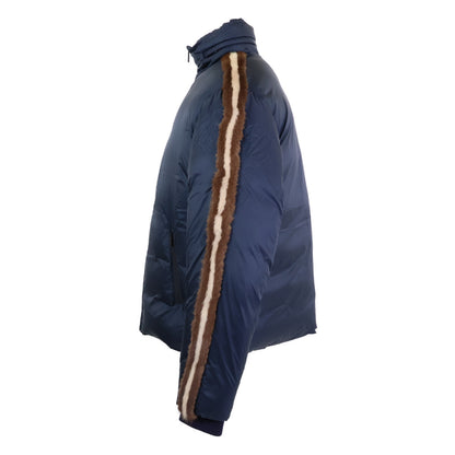 FENDI FW0883 Mink Fur Side Tape Down Jacket Navy Size 48