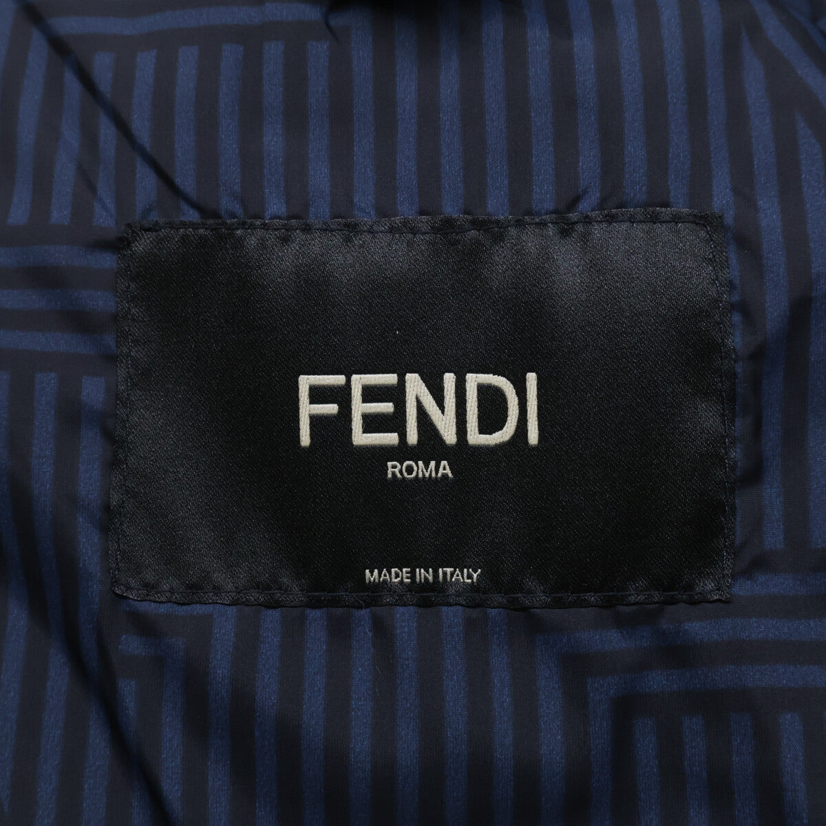FENDI FW0883 Mink Fur Side Tape Down Jacket Navy Size 48