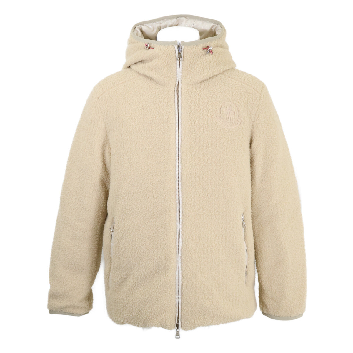 MONCLER HAFFNER Genius Reversible Boa Jacket Beige Size 2