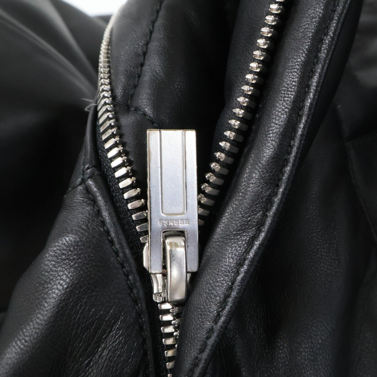 HERMES Lambskin Down Jacket Black Size 50