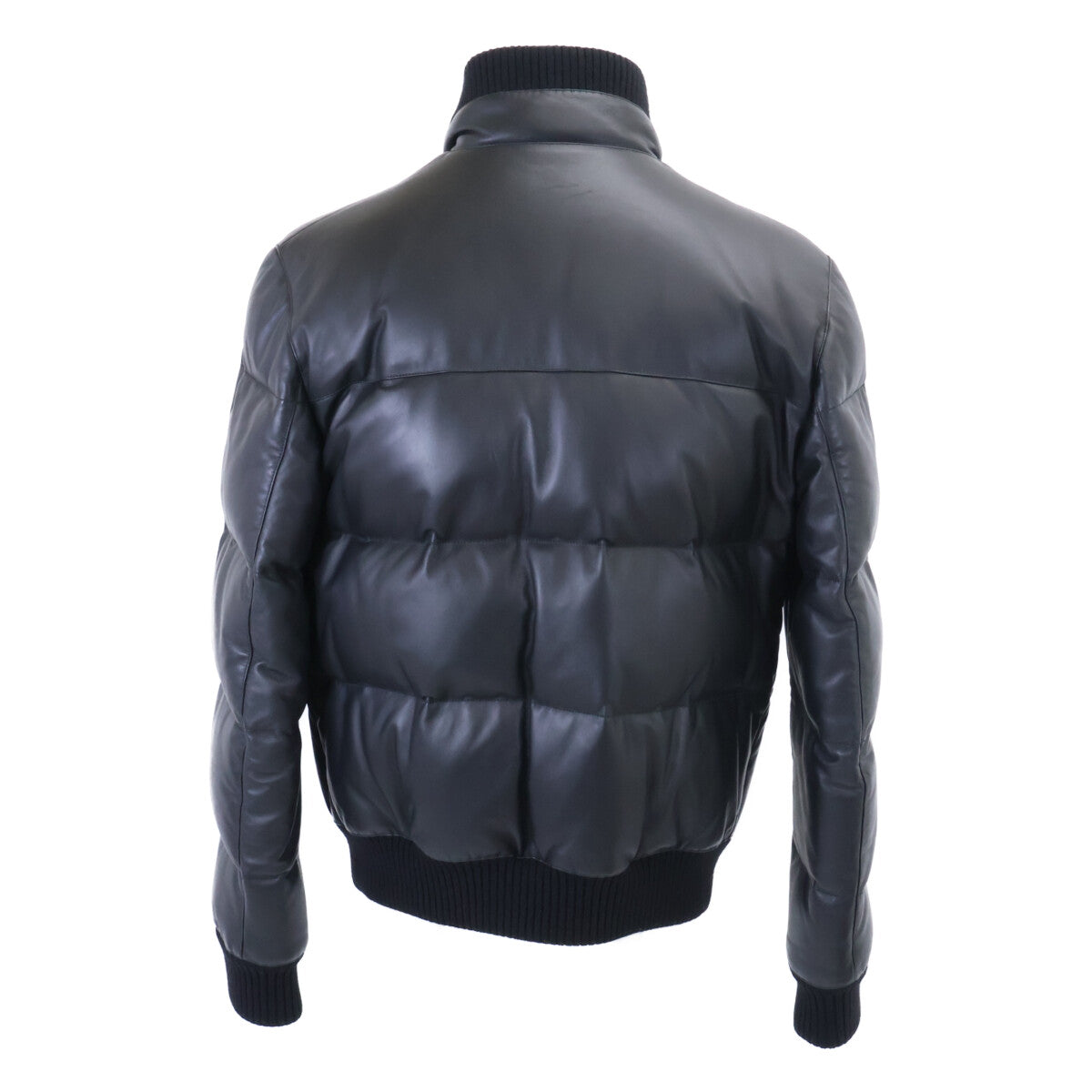 HERMES Lambskin Down Jacket Black Size 50