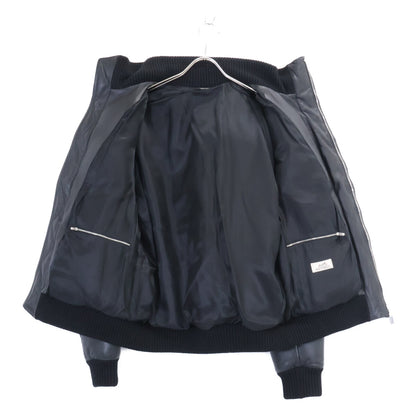 HERMES Lambskin Down Jacket Black Size 50