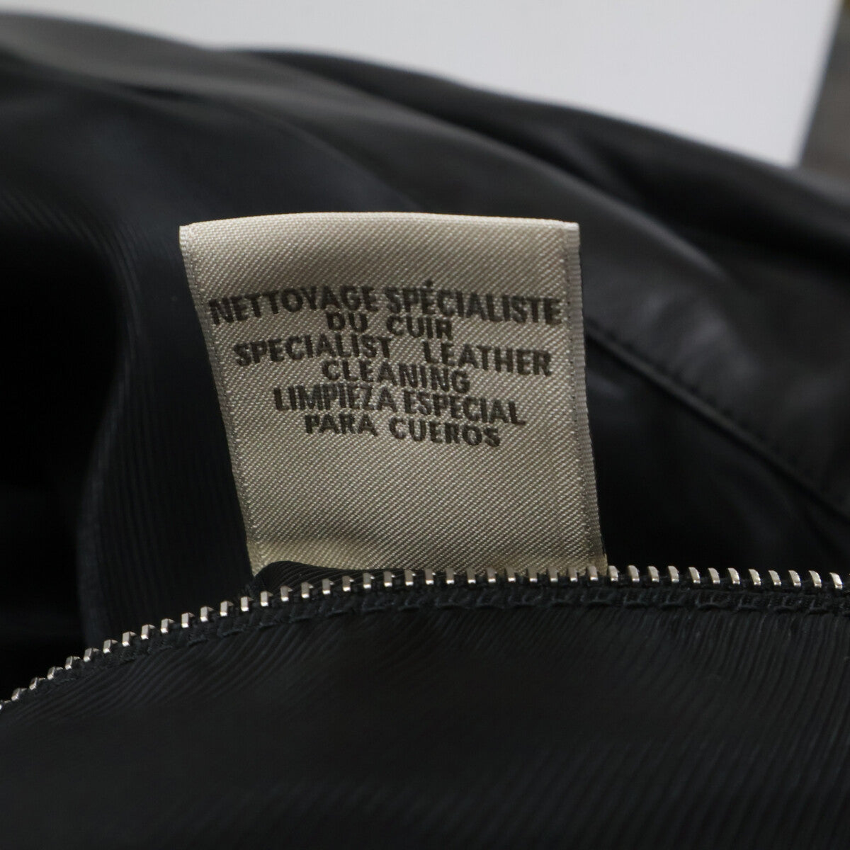 HERMES Lambskin Down Jacket Black Size 50