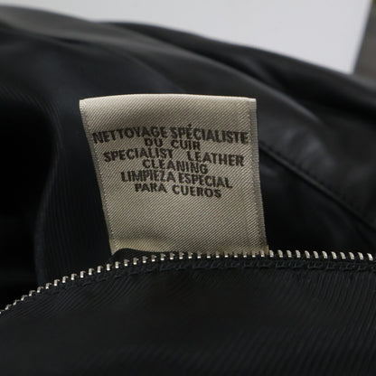 HERMES Lambskin Down Jacket Black Size 50