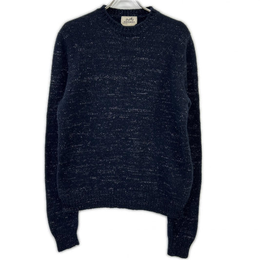 HERMES Navy Cashmere Knit Sweater Size M