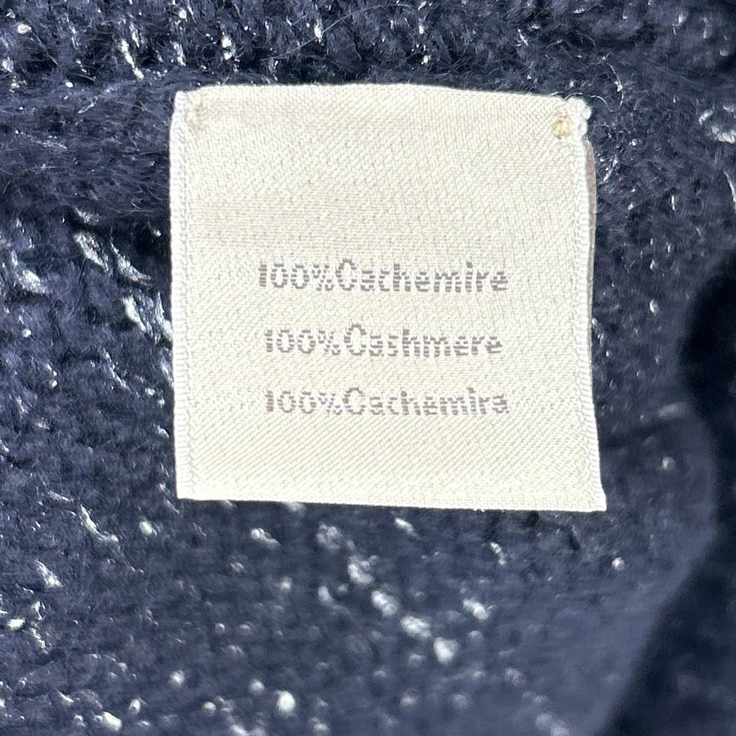 HERMES Navy Cashmere Knit Sweater Size M