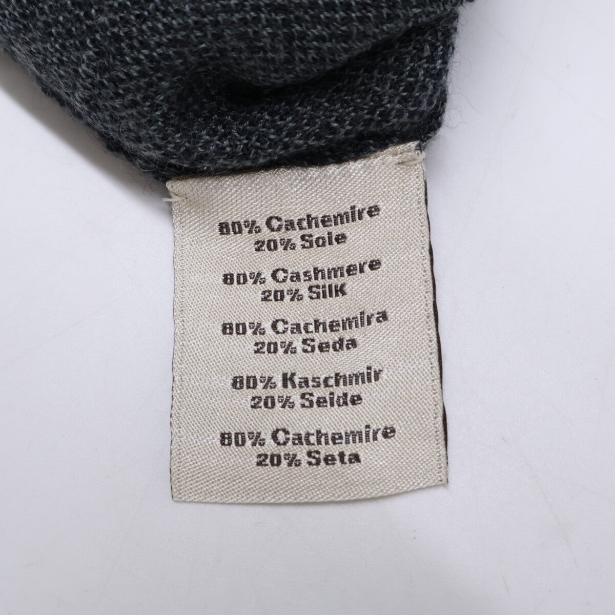 HERMES Gray H-Logo Cashmere Silk Knit Sweater Size M