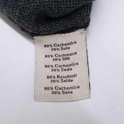 HERMES Gray H-Logo Cashmere Silk Knit Sweater Size M