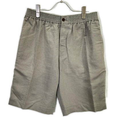 HERMES Gray Linen Blend Side Mesh Shorts Size 42