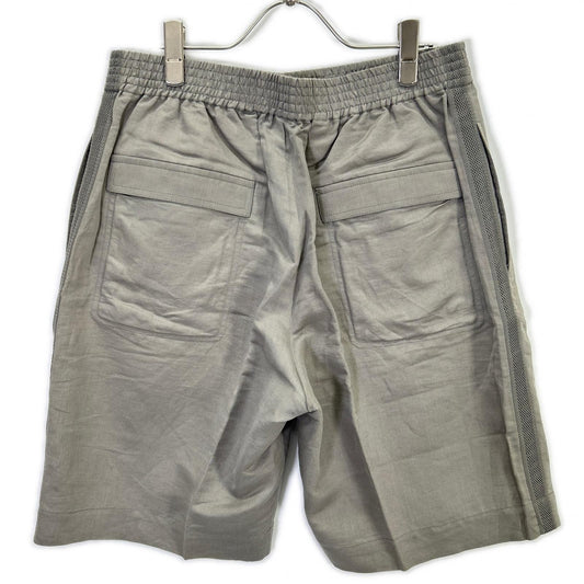 HERMES Gray Linen Blend Side Mesh Shorts Size 42