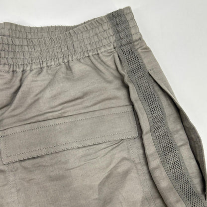 HERMES Gray Linen Blend Side Mesh Shorts Size 42