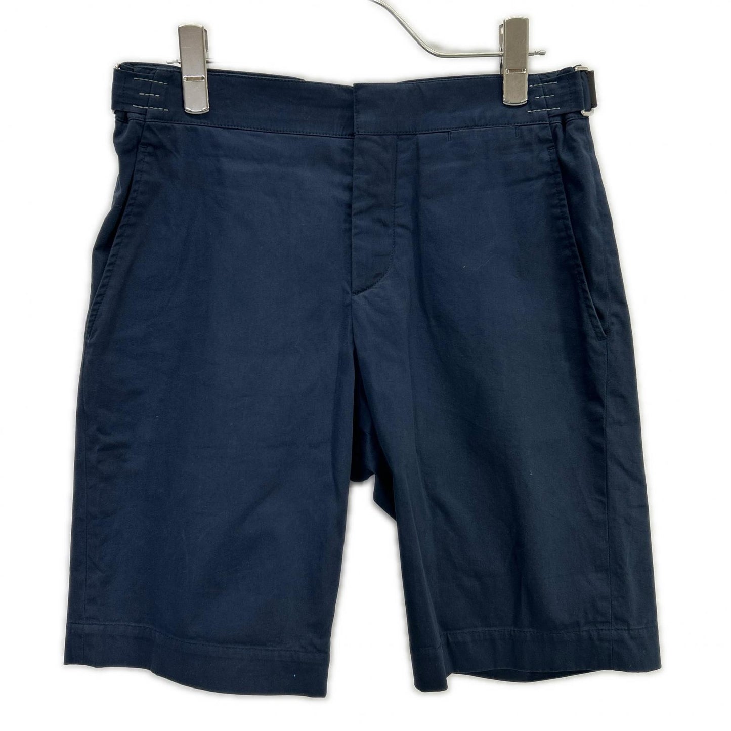 HERMES Navy Sellier Button Cotton Shorts Size 38