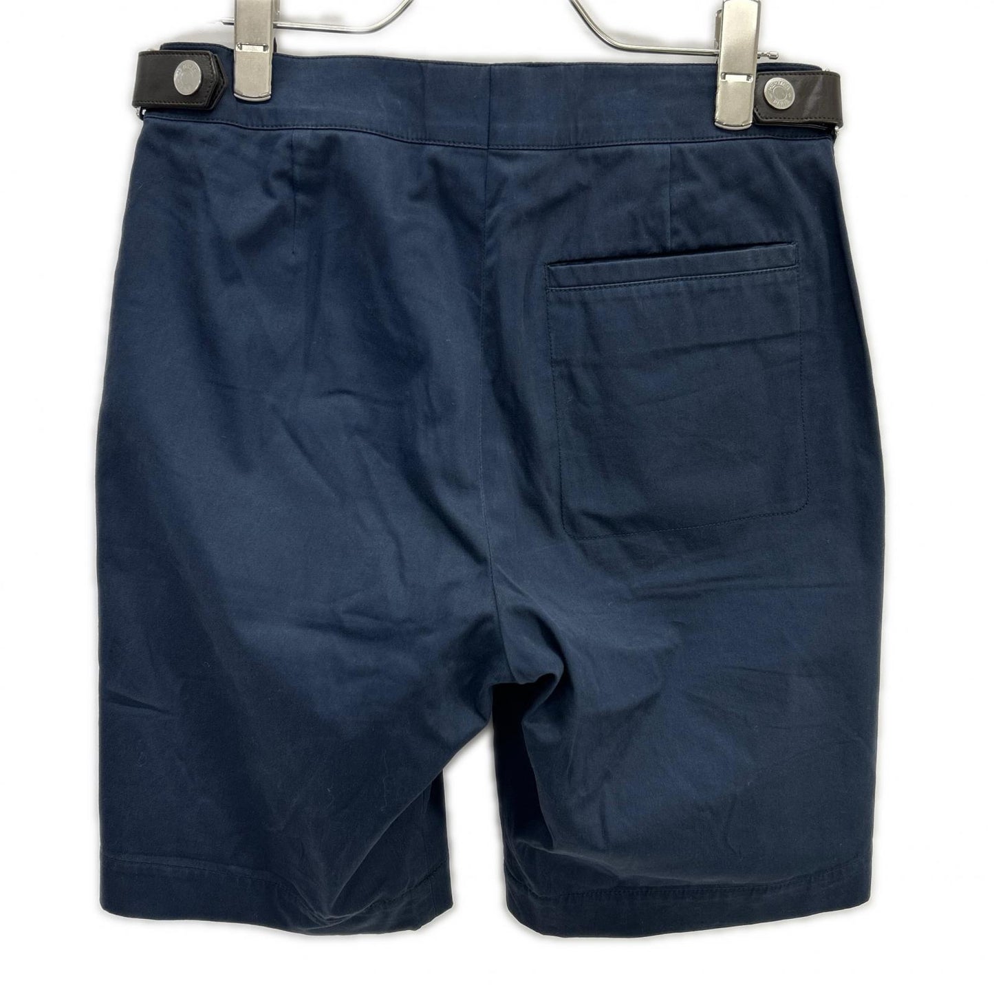 HERMES Navy Sellier Button Cotton Shorts Size 38