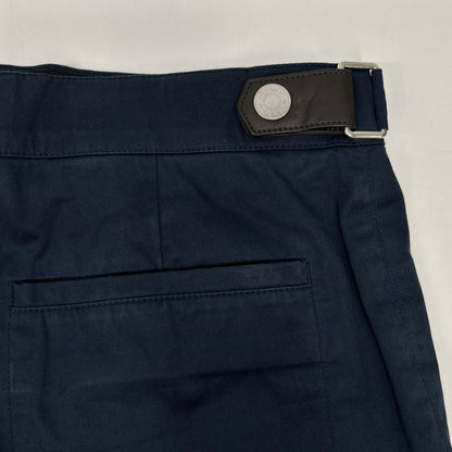 HERMES Navy Sellier Button Cotton Shorts Size 38