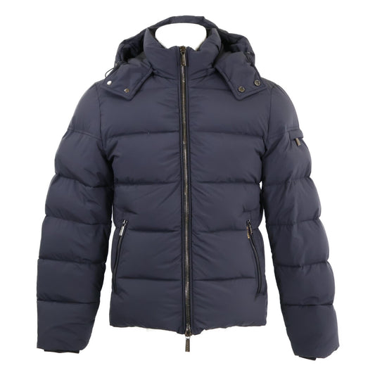 MOORER BRETT-SKT Acqua Proof Hooded Down Jacket Navy Size 44