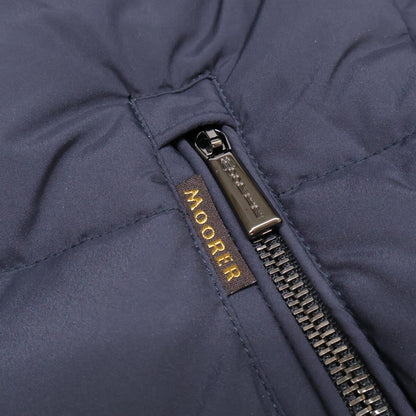 MOORER BRETT-SKT Acqua Proof Hooded Down Jacket Navy Size 44